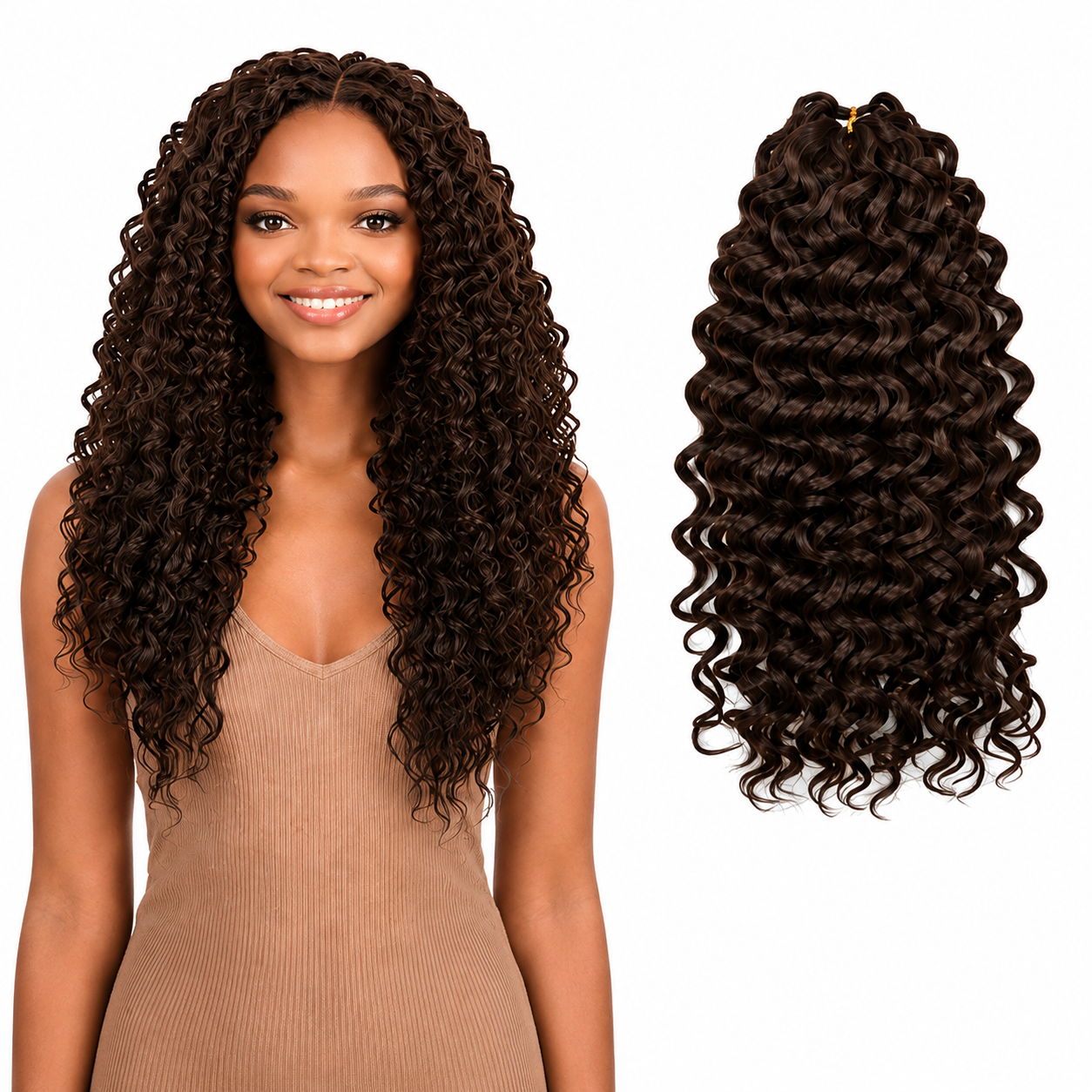 Kuknus Baby Beach Curl Bulk Synthetic Braiding Hair