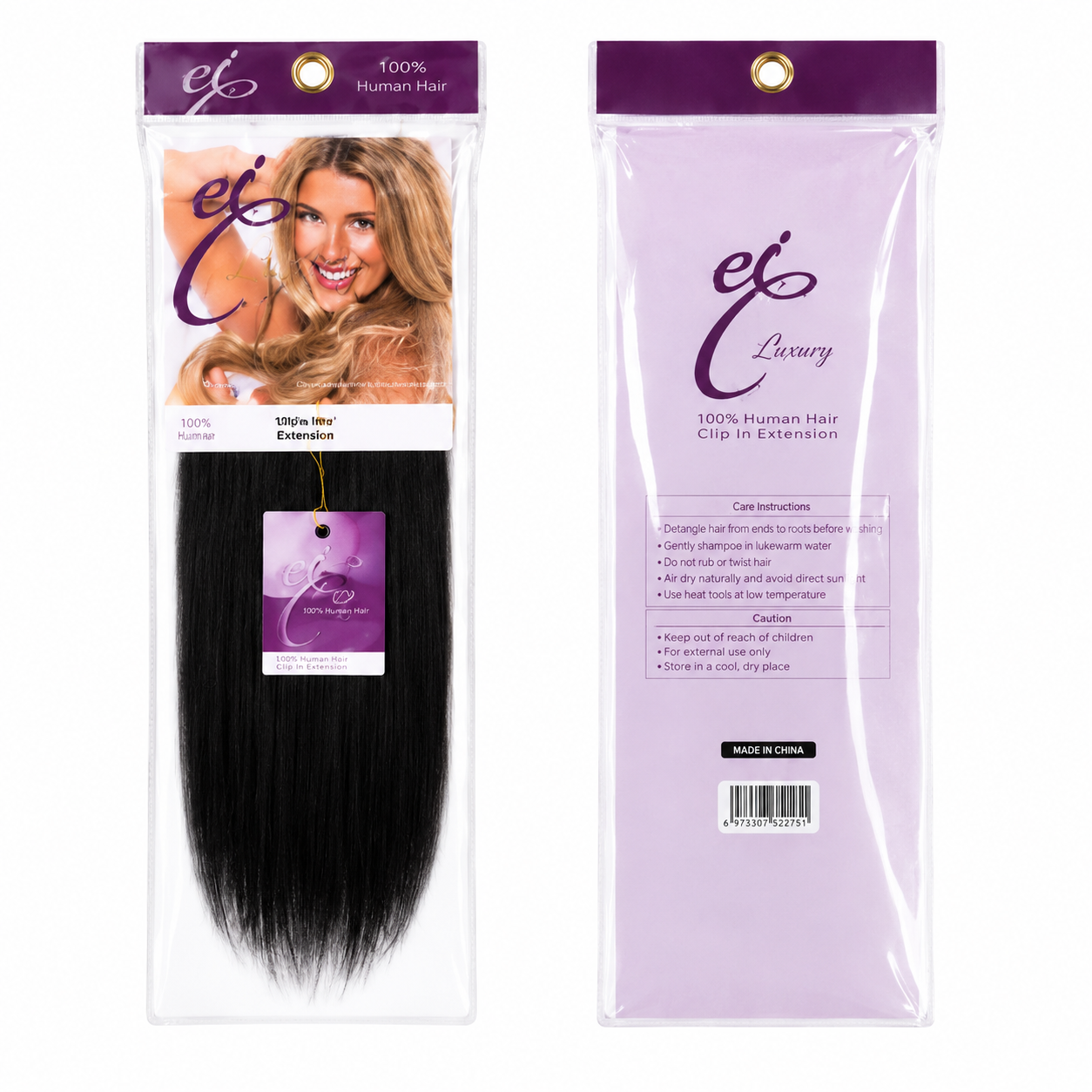 Ei Luxury 100% Unprocessed Virgin human hair Clip-in