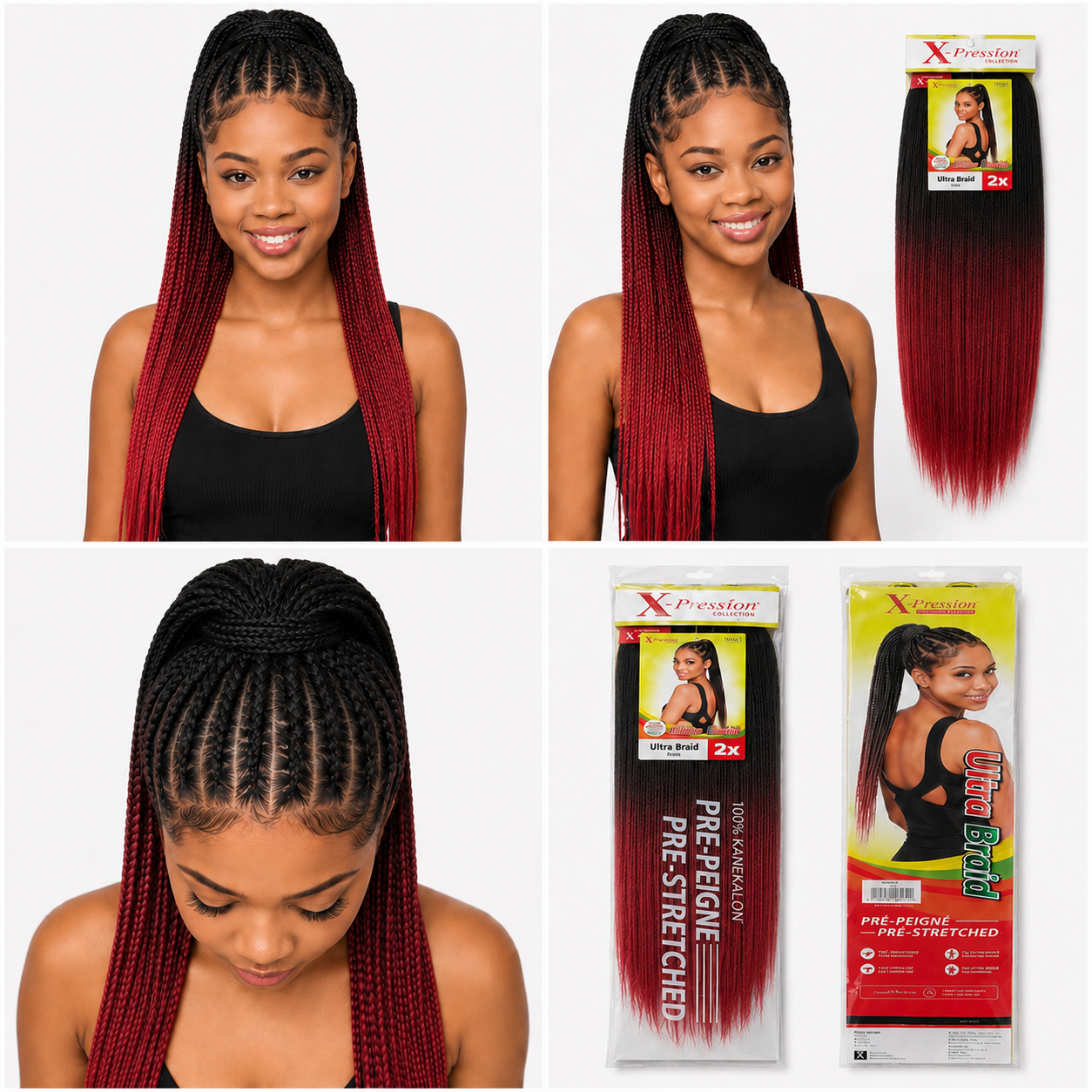 X-Pression Pre-Stretched Braiding Hair 2X Pack, 24"