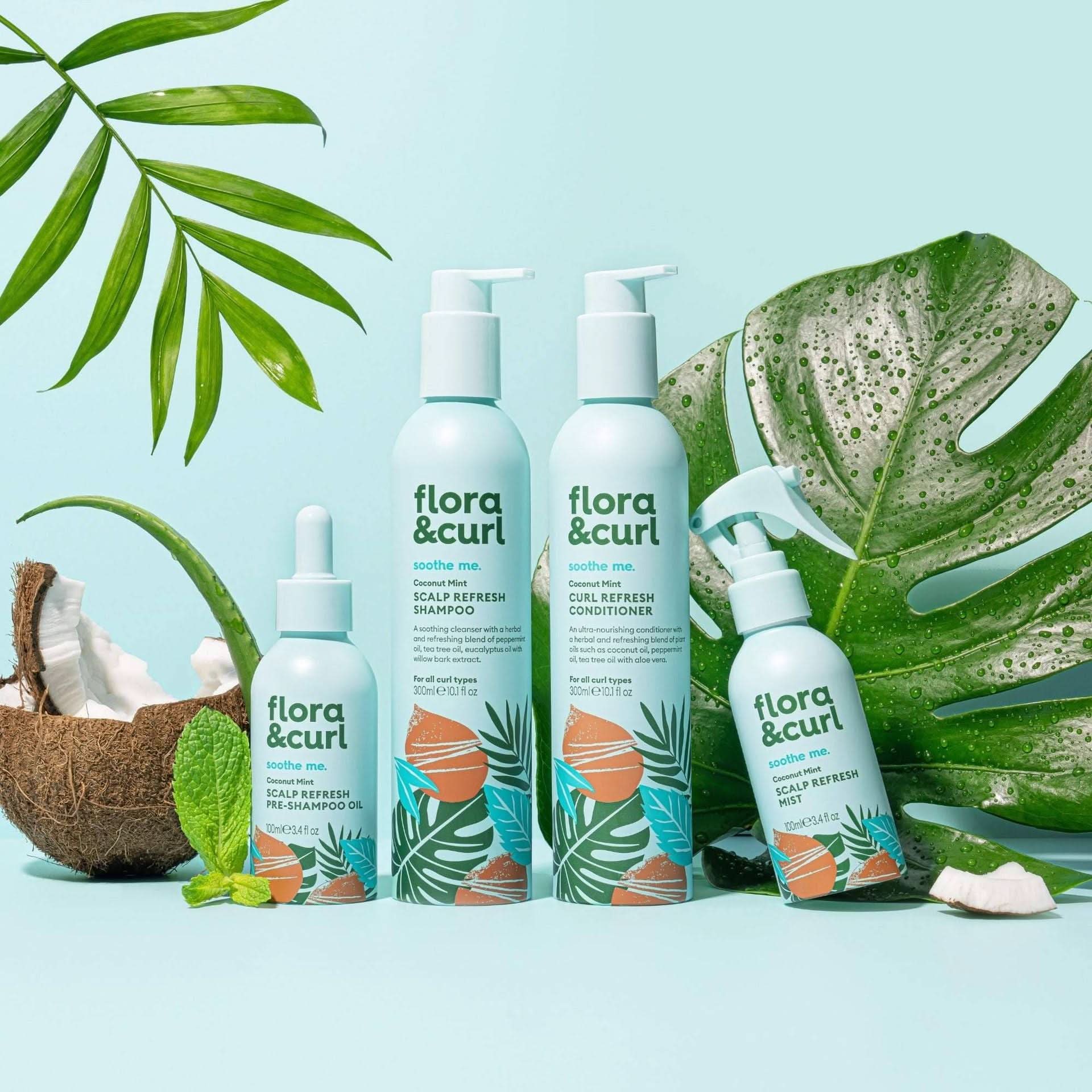 Flora & Curl Soothe Me Coconut Mint Scalp Refresh Pre-Shampoo Oil 100ml-Hair Oil-Beauty and hair supply