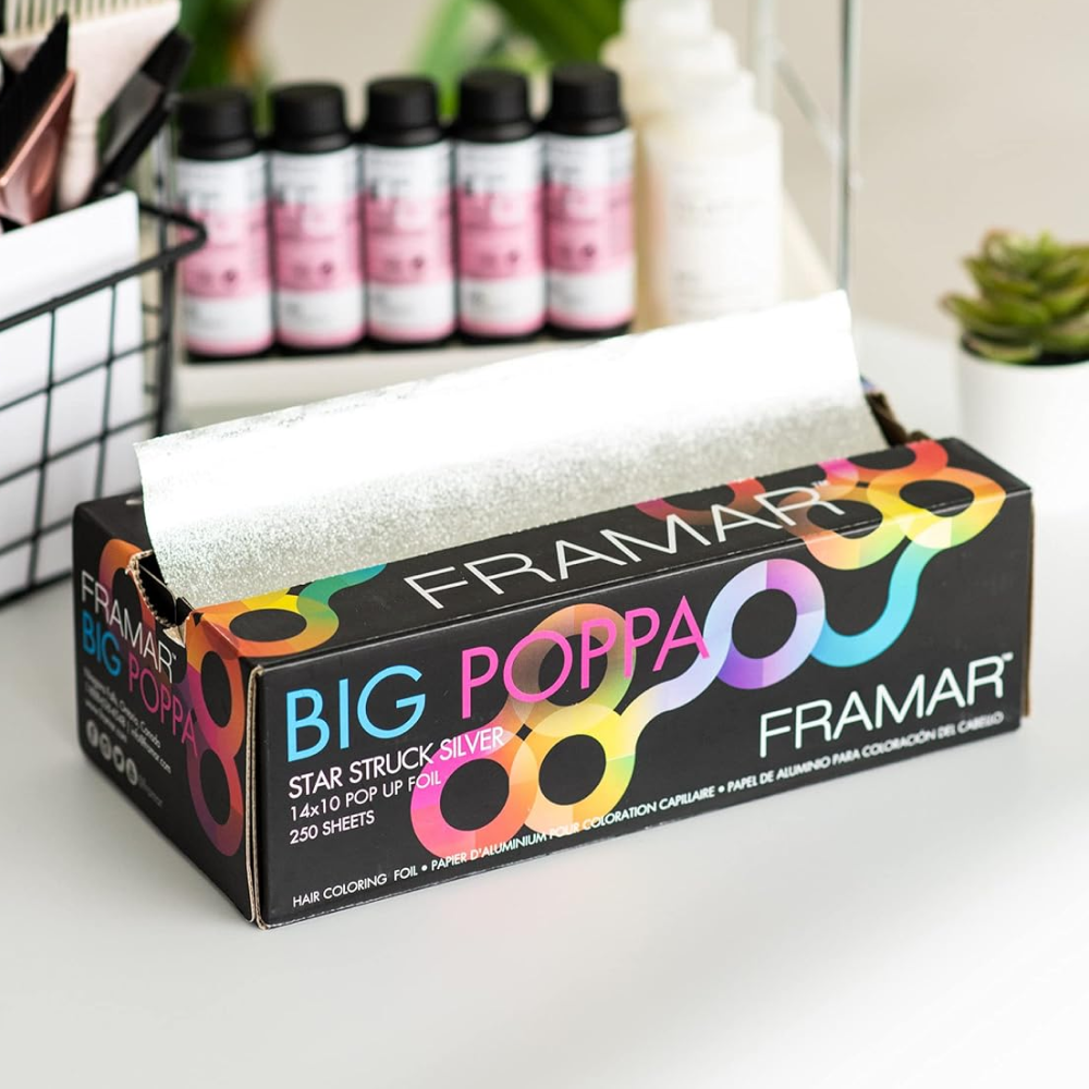 Framar 10x14 Big Poppa Star Struck Silver Foil 250 Sheets-Hair Foil-Beauty and hair supply