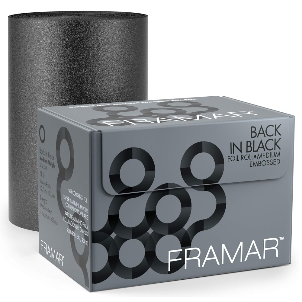 Framar Black Foil Roll 12.7cm x 100.58m-Hair Foil-Beauty and hair supply