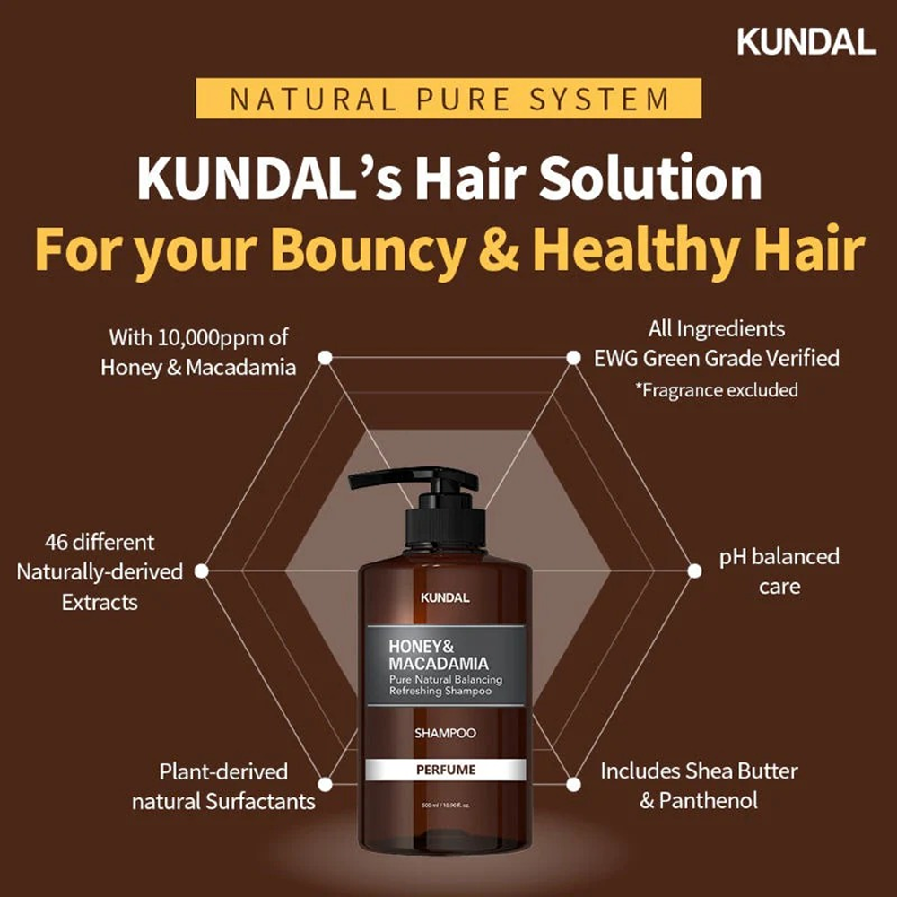 Kundal Honey & Macadamia Nature Shampoo 500ml-Moisturizing Shampoo-Beauty and hair supply