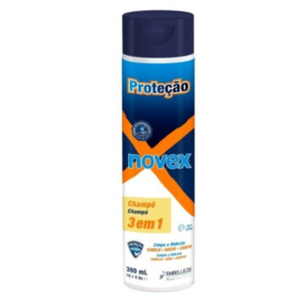 Novex 3 In 1 Protection Shampoo (Hair ? Face ? Body) 300ml-Gentle Shampoo-Beauty and hair supply