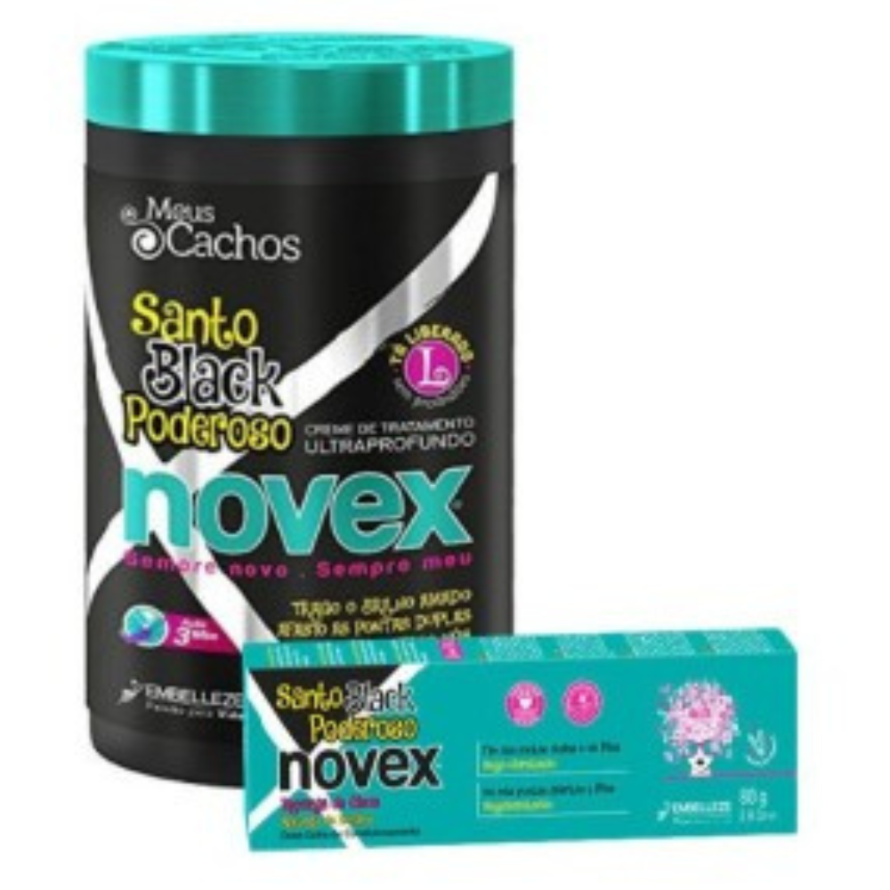 Novex Santo Black Powerful Pack: Mask 400gr + Refill 80g-Hair Mask-Beauty and hair supply