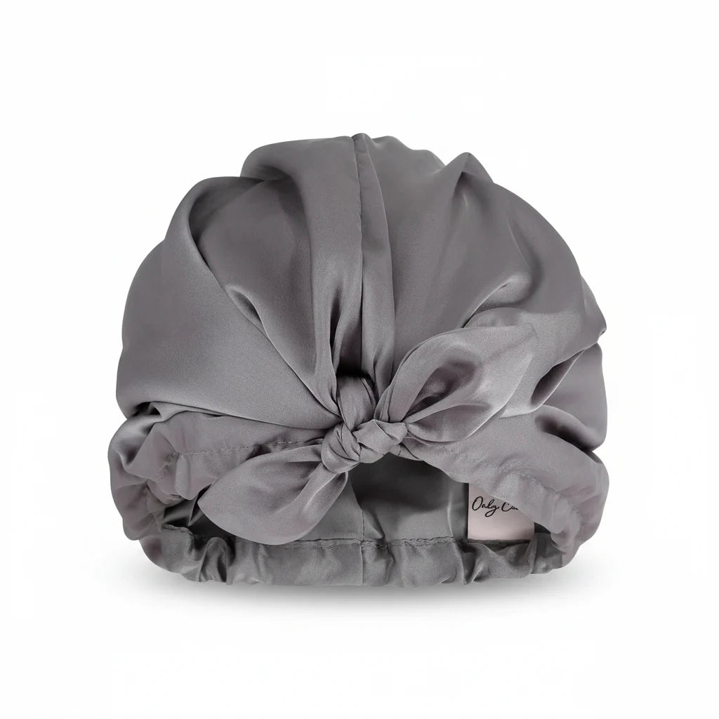Only Curls Satin Lined Hair Turban Slate Gray-Turban-Beauty and hair supply