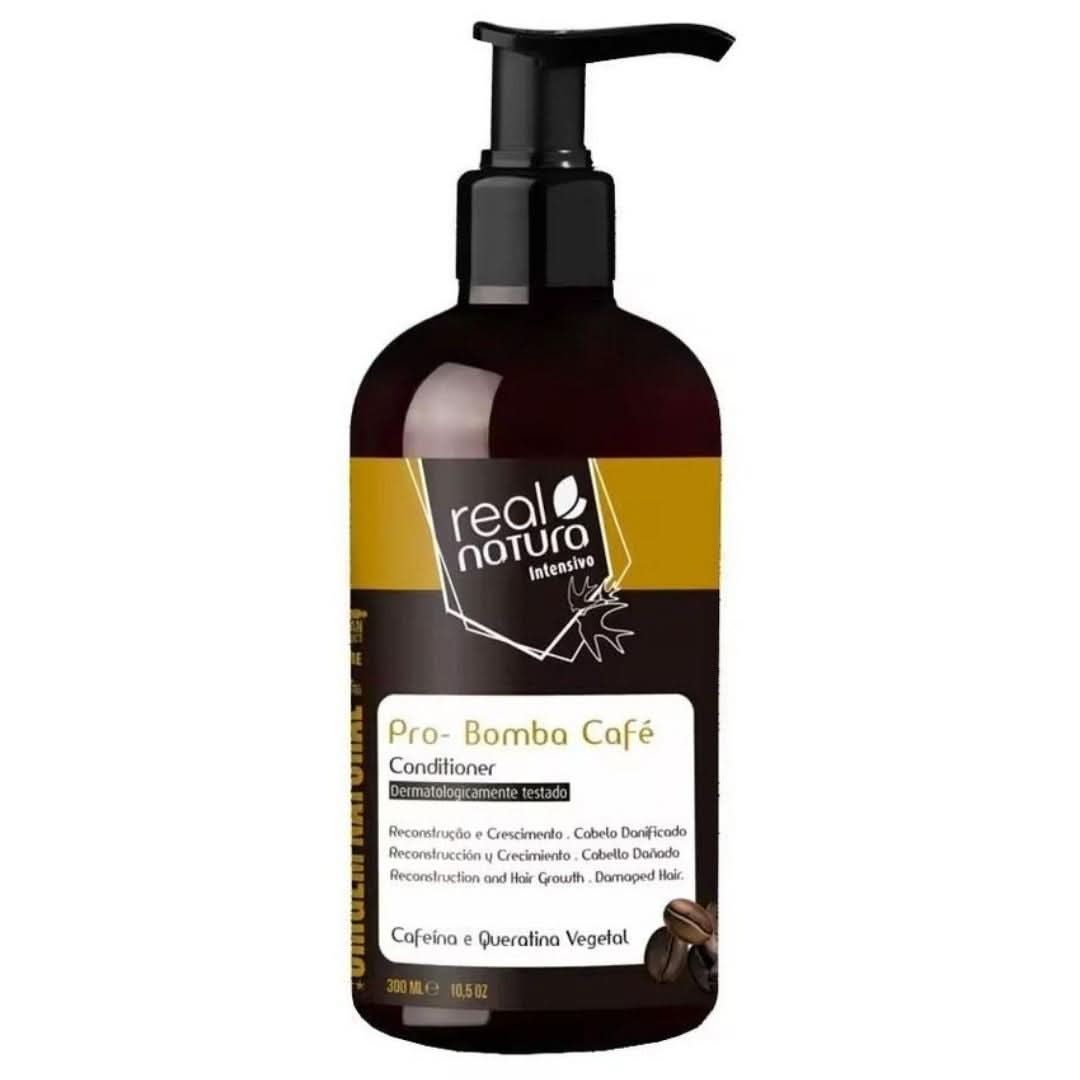 Real Natura Pro-Repair Coffee Bomb Conditioner 300ml-Strengthening Conditioner-Beauty and hair supply