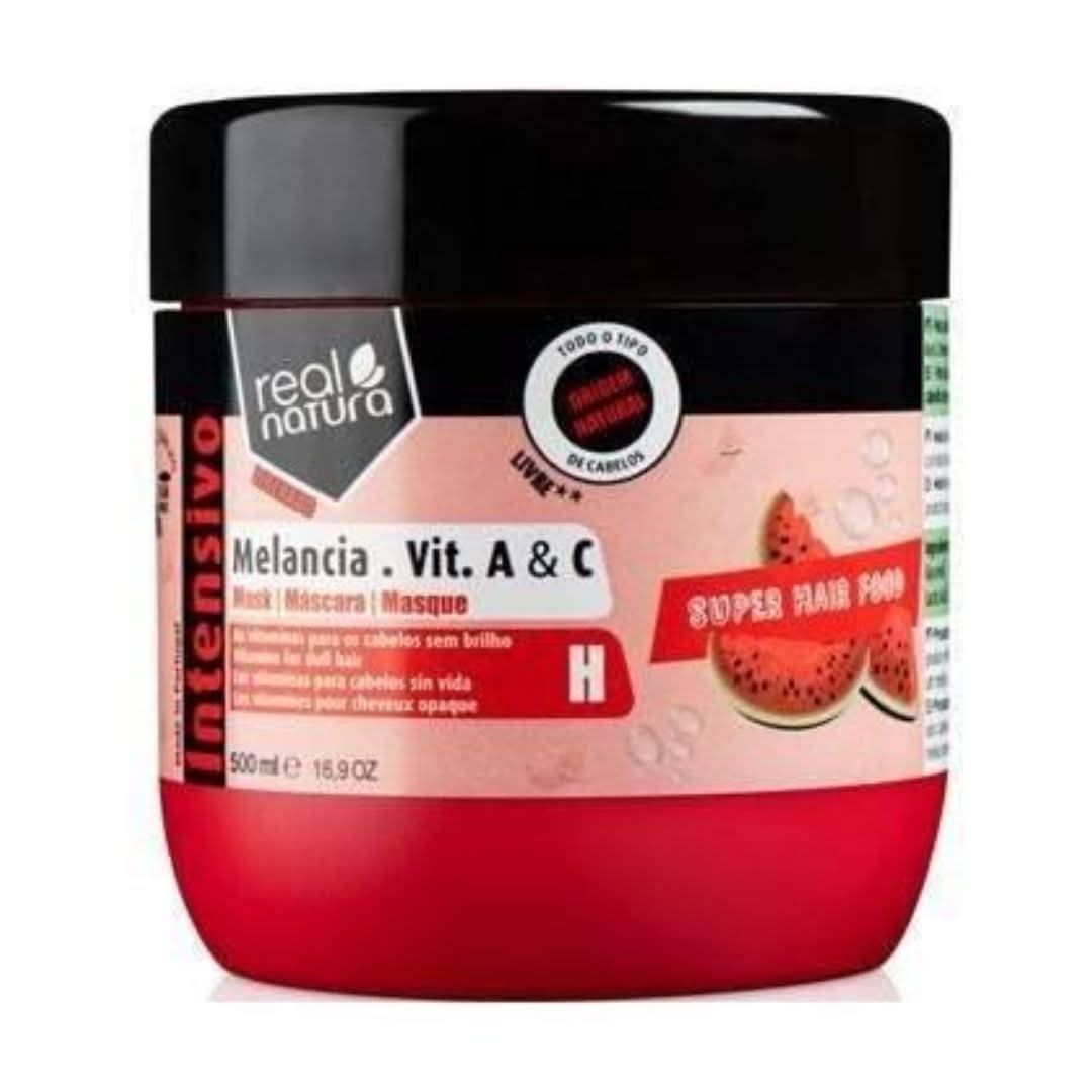 Real Natura Super Hair Food Watermelon Vitamin A + C Mask 500ml-Hair Mask-Beauty and hair supply