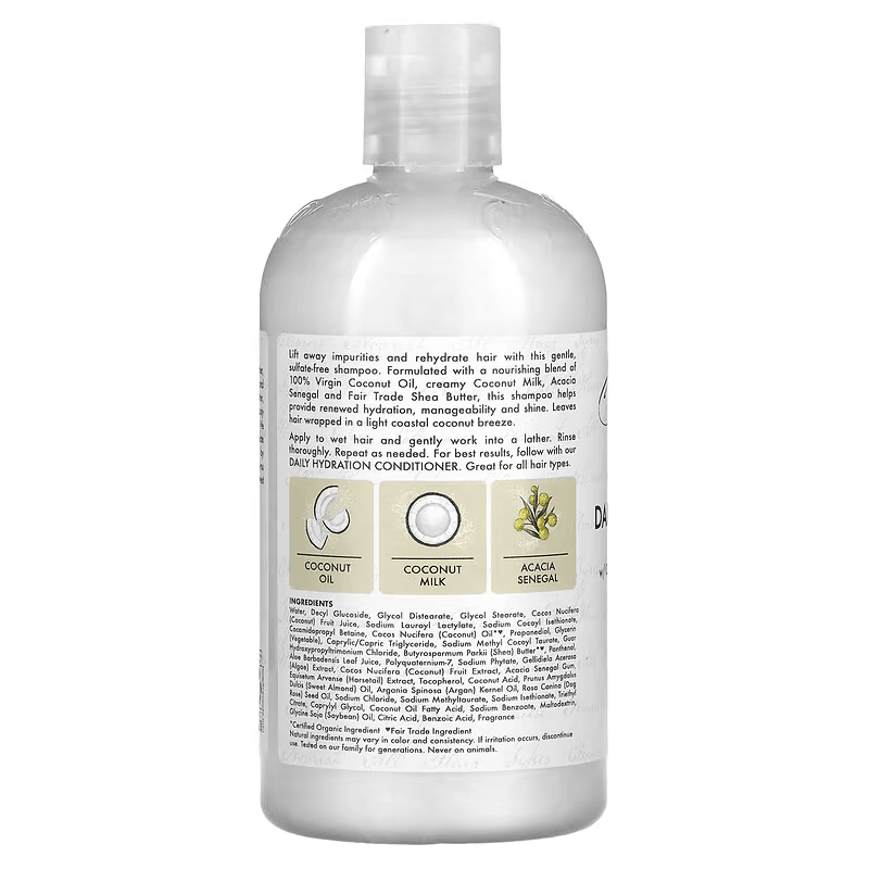 Shea Moisture 100% Virgin Coconut Oil Daily Hydration Shampoo 384ml-Gentle Shampoo-Beauty and hair supply