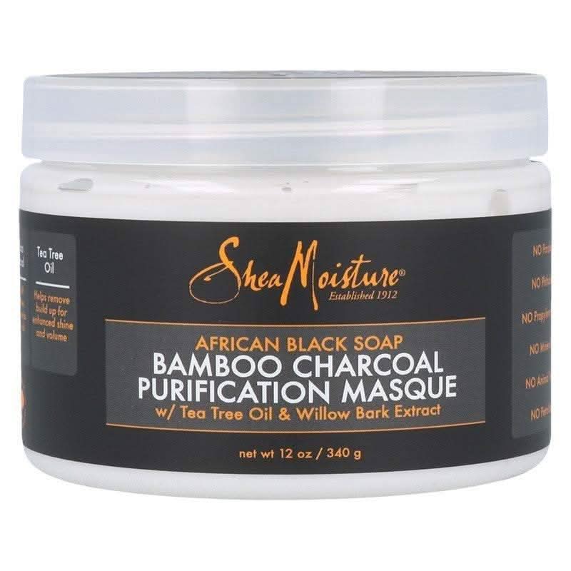 Shea Moisture African Black Soap Bamboo Charcoal Purification Mask 340g-Hair Mask-Beauty and hair supply