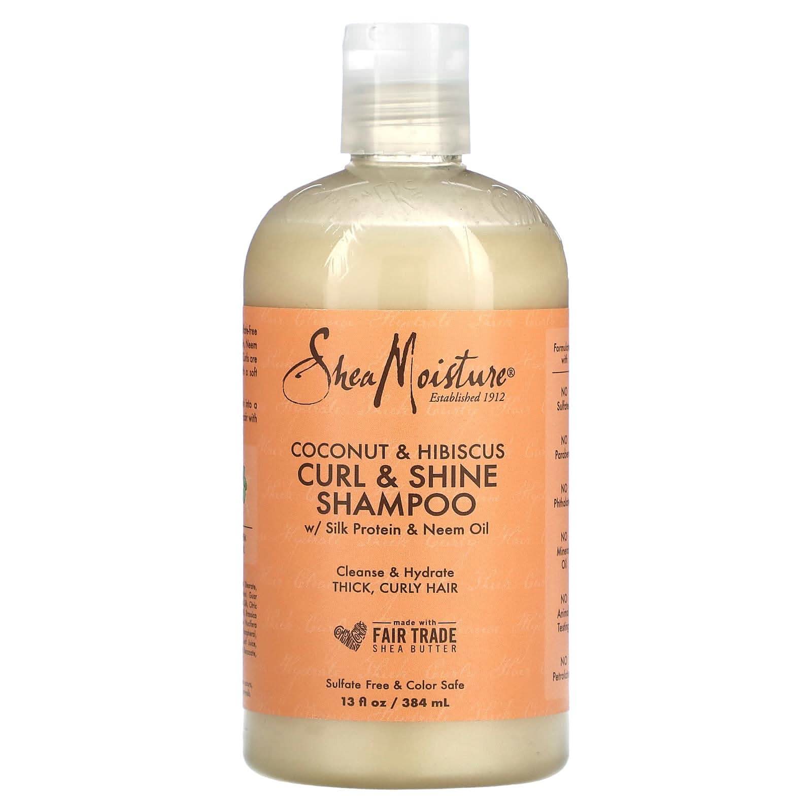 Shea Moisture Coconut & Hibiscus Curl & Shine Shampoo-Gentle Shampoo-Beauty and hair supply