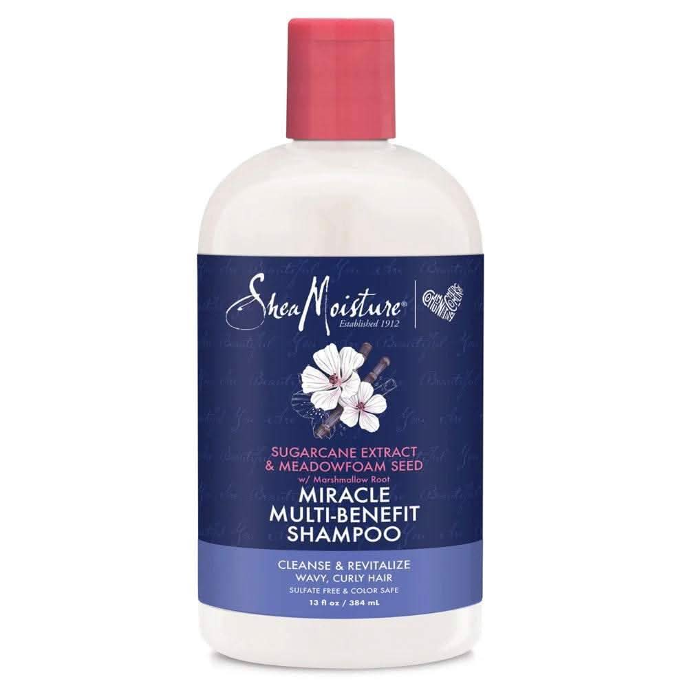 Shea Moisture Sugarcane Extract & Meadowfoam Seed Miracle Shampoo 384ml-Gentle Shampoo-Beauty and hair supply