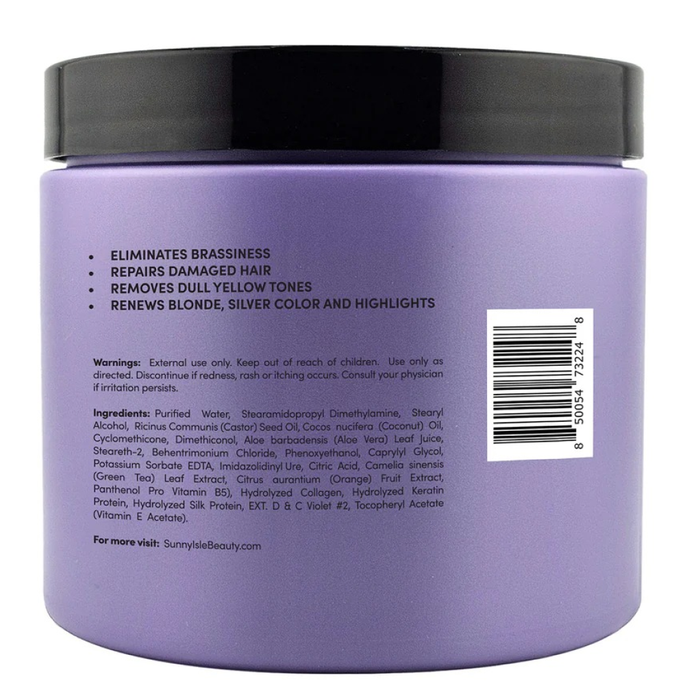 Sunny Isle Anti-Brass Color-Enhancing Purple Hair Repair Masque 473ml-All-Beauty and hair supply