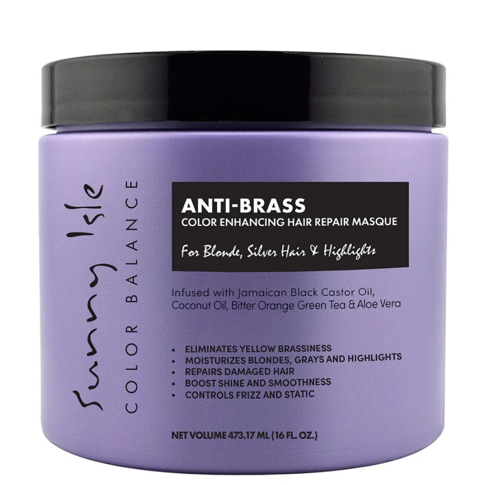 Sunny Isle Anti-Brass Color-Enhancing Purple Hair Repair Masque 473ml-All-Beauty and hair supply