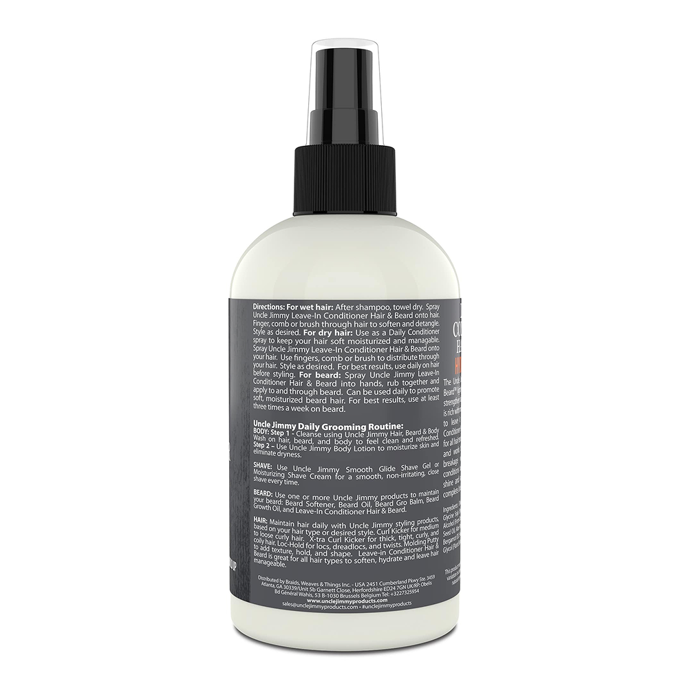 Uncle Jimmy Hair & Beard Leave-in Conditioner 8oz-All-Beauty and hair supply