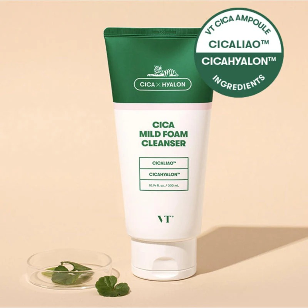 Vt Cosmetics Cica Mild Foam Cleanser - 300ml-Gel Cleanser-Beauty and hair supply