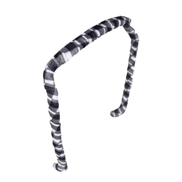 Zazzy Bandz Gingham in White and Black-Headband-Beauty and hair supply