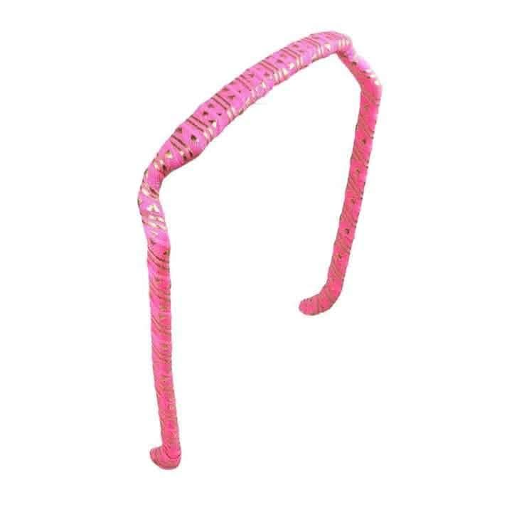 Zazzy Bandz Hot Pink Gold Aztec Wrapped original-Headband-Beauty and hair supply