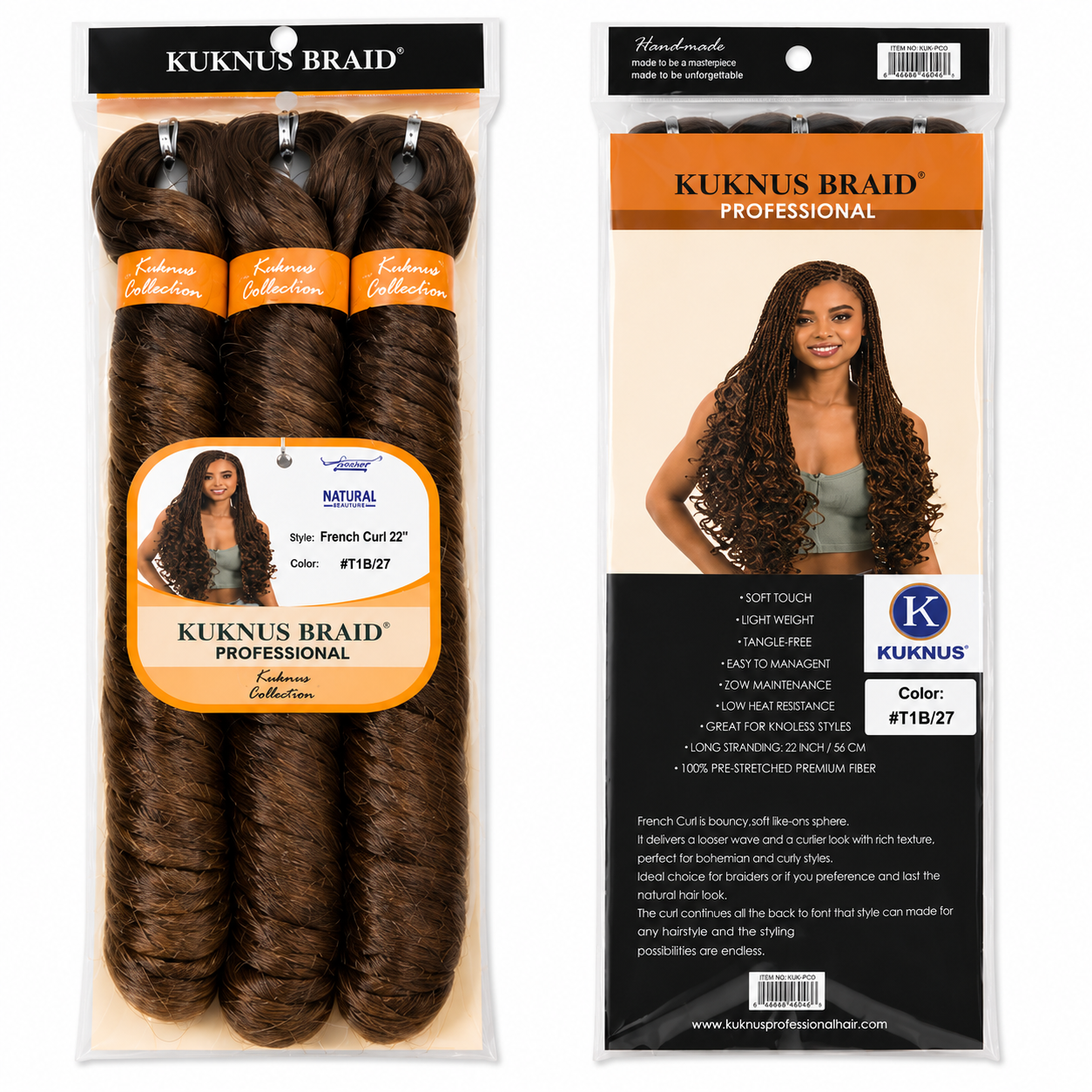 Kuknus Style 3x French Curl Bulk Synthetic Hair