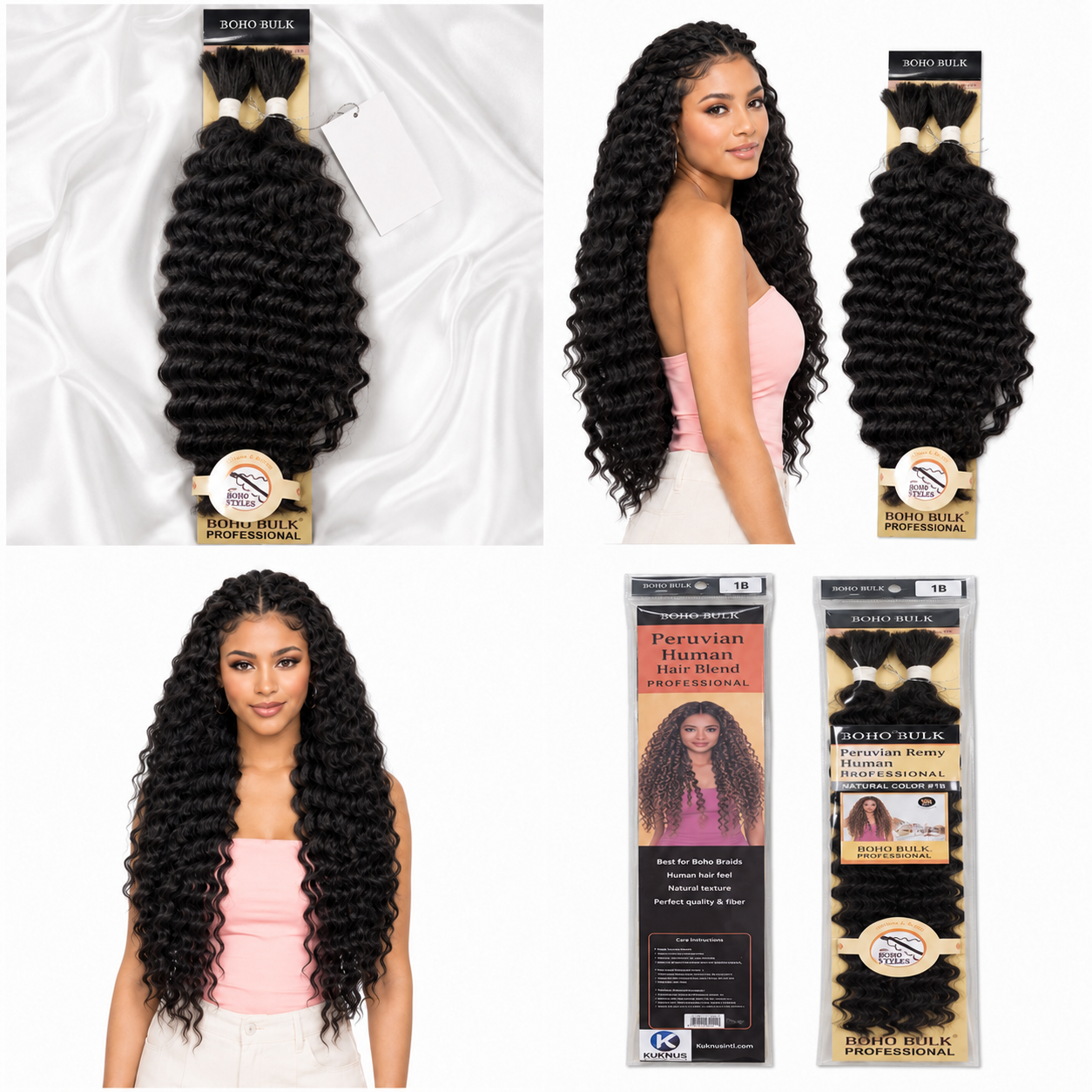 Kuknus Boho Deep Twist Bulk Synthetic Braiding Hair