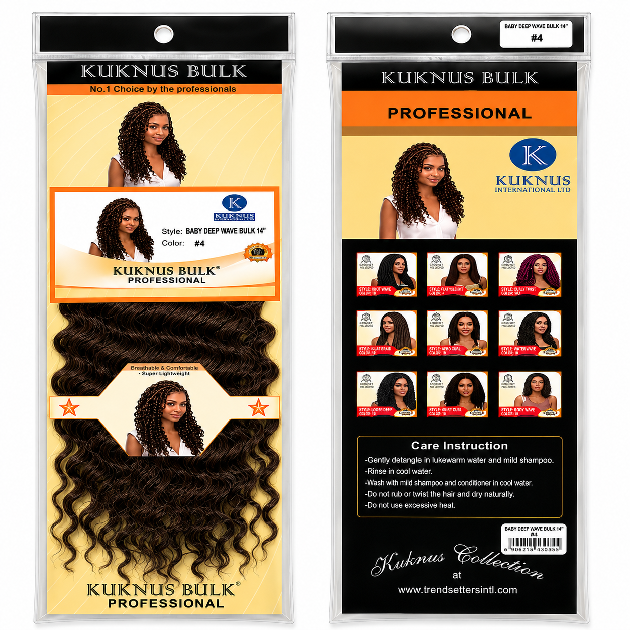 Kuknus Baby Deep Twist Bulk Synthetic Braids Hair 14"