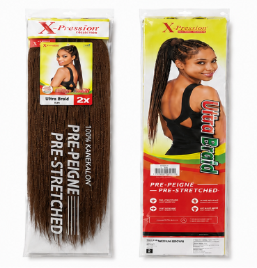 X-Pression Pre-Stretched Braiding Hair 2X Pack, 24"