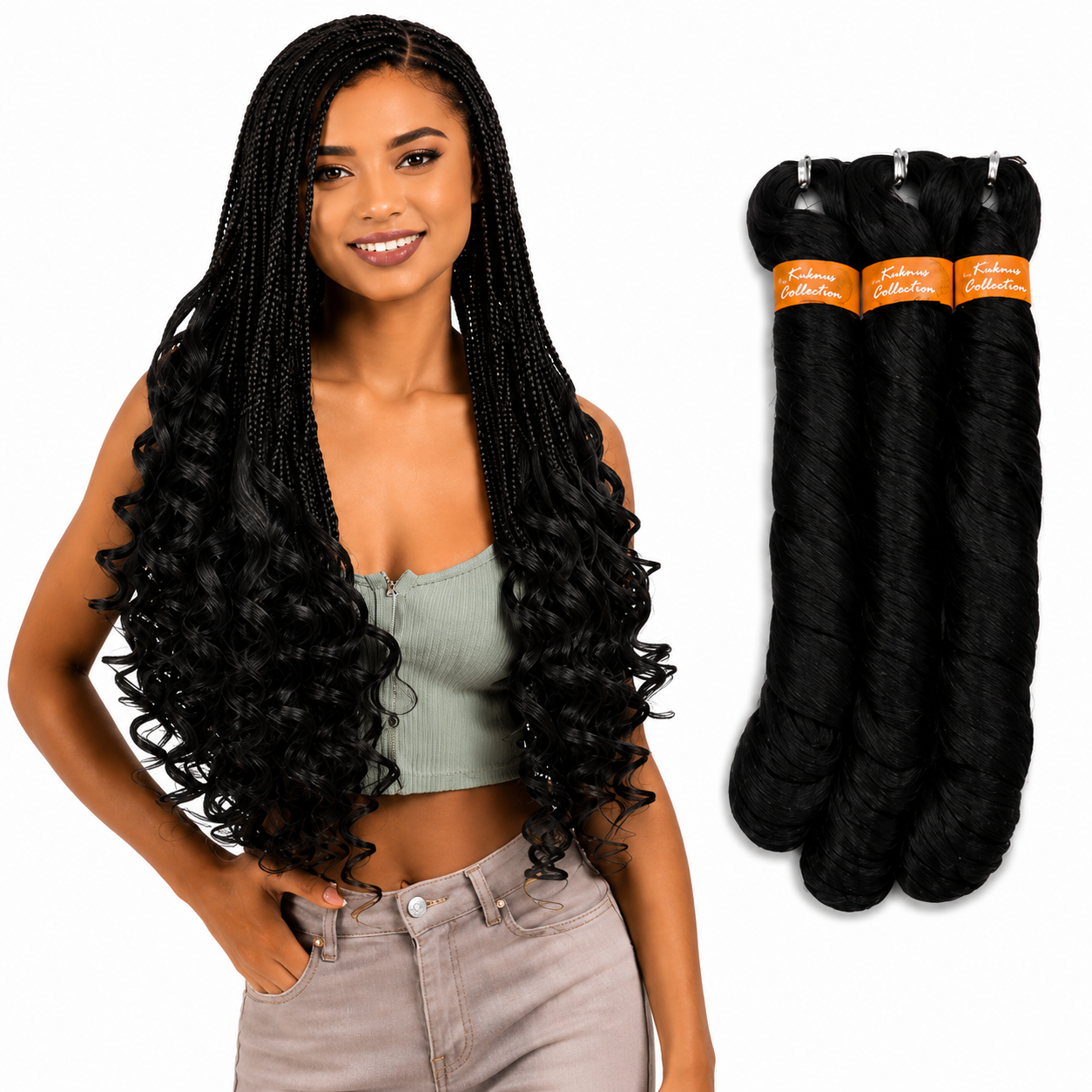 Kuknus Synthetic 3x French Curl Bulk 22"