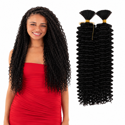 Kuknus Human Hair Blend Boho Water Wave Bulk 22"