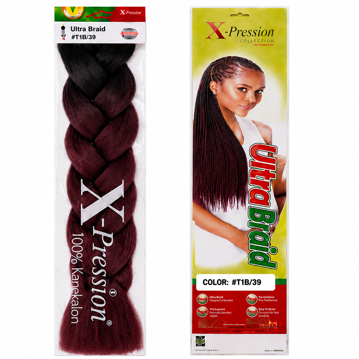 X-Pression Ultra Braids Non-Stretched Kanekalon Braiding Hair 82"