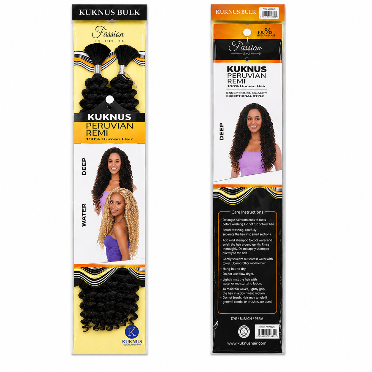 Kuknus Peruvian Remi Style Boho Water Bulk Synthetic Hair