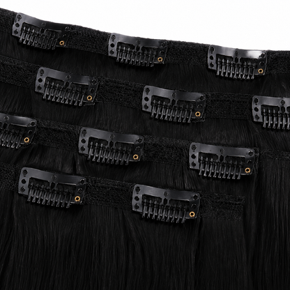 Kuknus Silk Press Straight Clip-In Synthetic Hair Extensions 24"