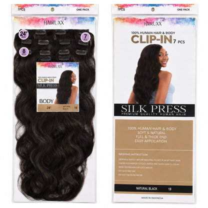 Darbro Doja Silk Press Body Wave Clip-In Synthetic Hair Extensions 24"
