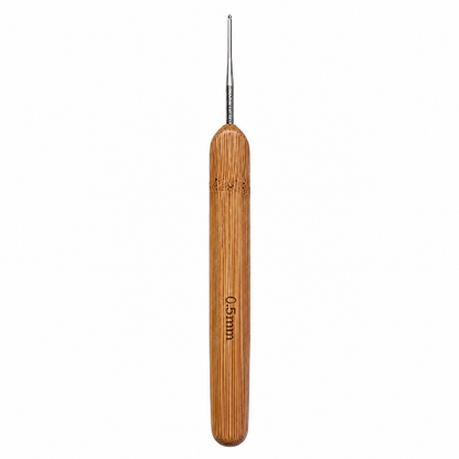 Bamboo Handle Single Needle Crochet Hook 0.5mm