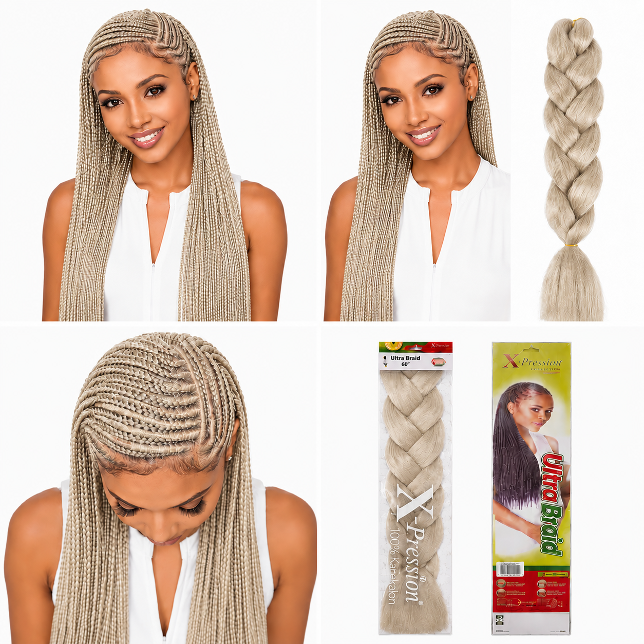 X-Pression Ultra Braids Non-Stretched Kanekalon Braiding Hair 82"