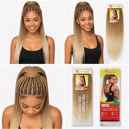 X-Pression Pre-Stretched Braiding Hair 2X Pack, 24"