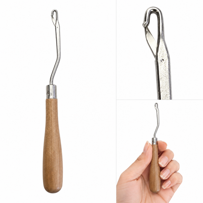 SAIFI Wooden Curved Crochet Needle Latch Hook