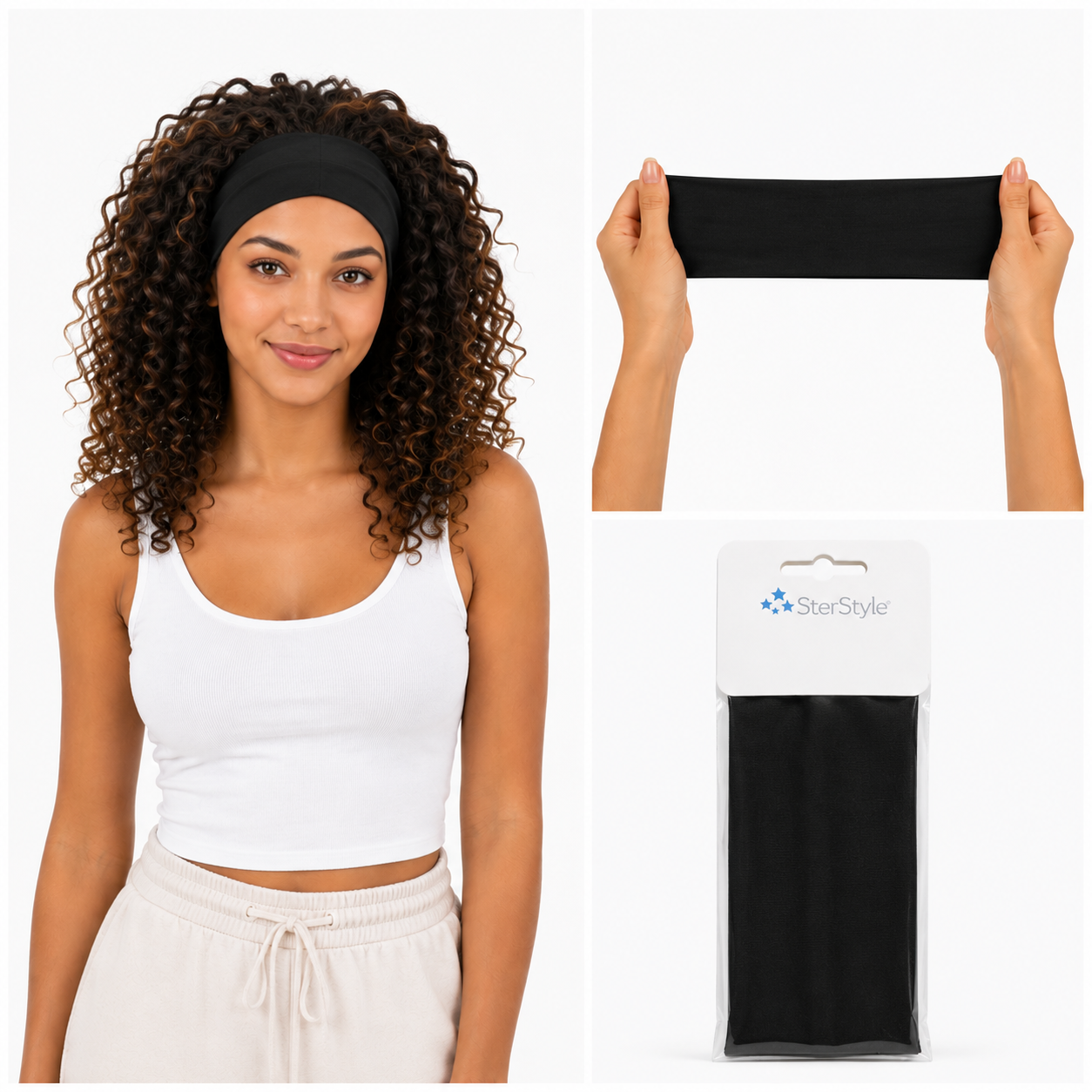 Wide Elastic Stretch Headband for Hair &amp; Wigs