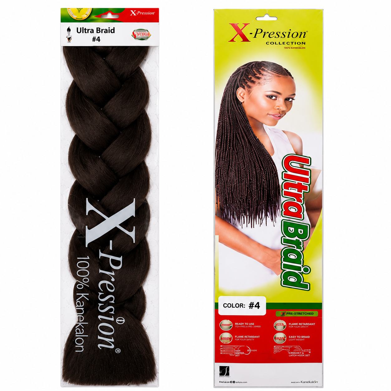 X-Pression Ultra Braids Non-Stretched Kanekalon Braiding Hair 82"