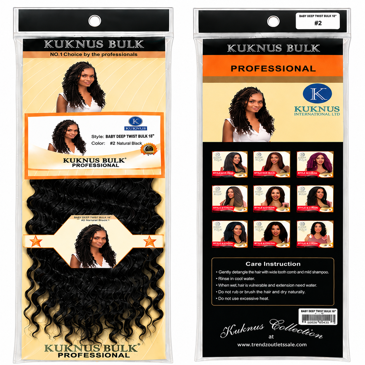Kuknus Baby Deep Twist Bulk Synthetic Braiding Hair