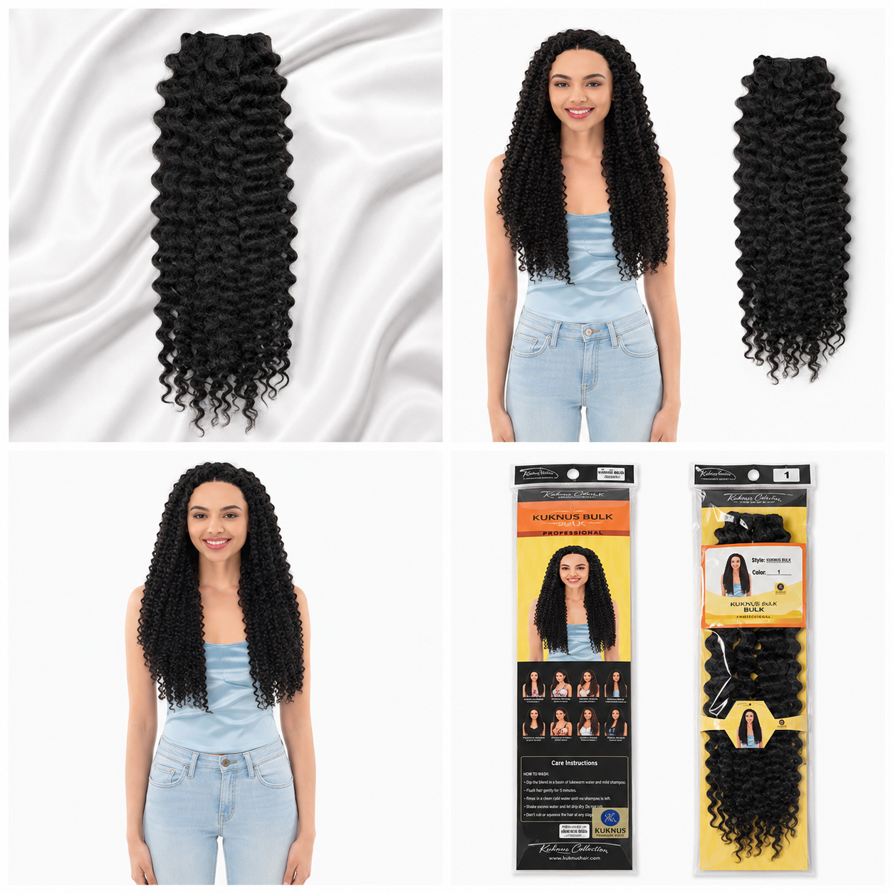 Kuknus Beach Curl Bulk Synthetic Braiding Hair, 20"