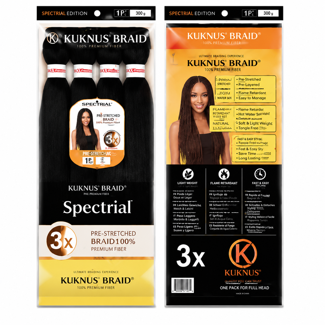 Kuknus Braids 3X Value Pack Pre-Stretched 16"