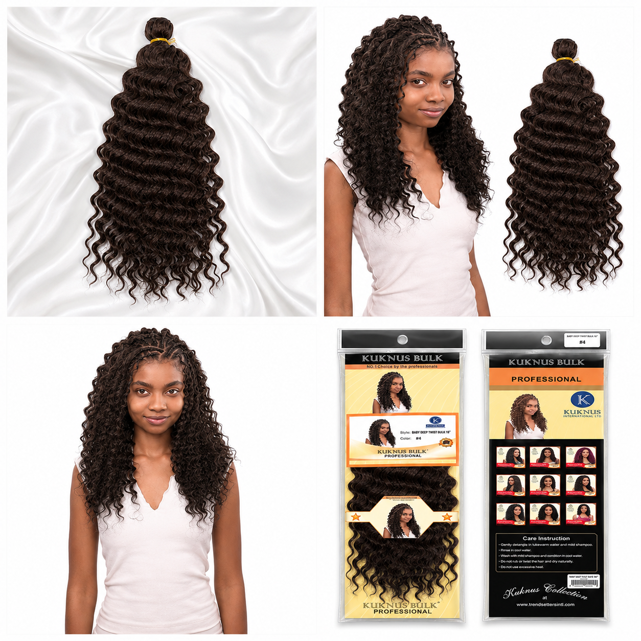 Kuknus Baby Deep Twist Bulk Synthetic Braiding Hair