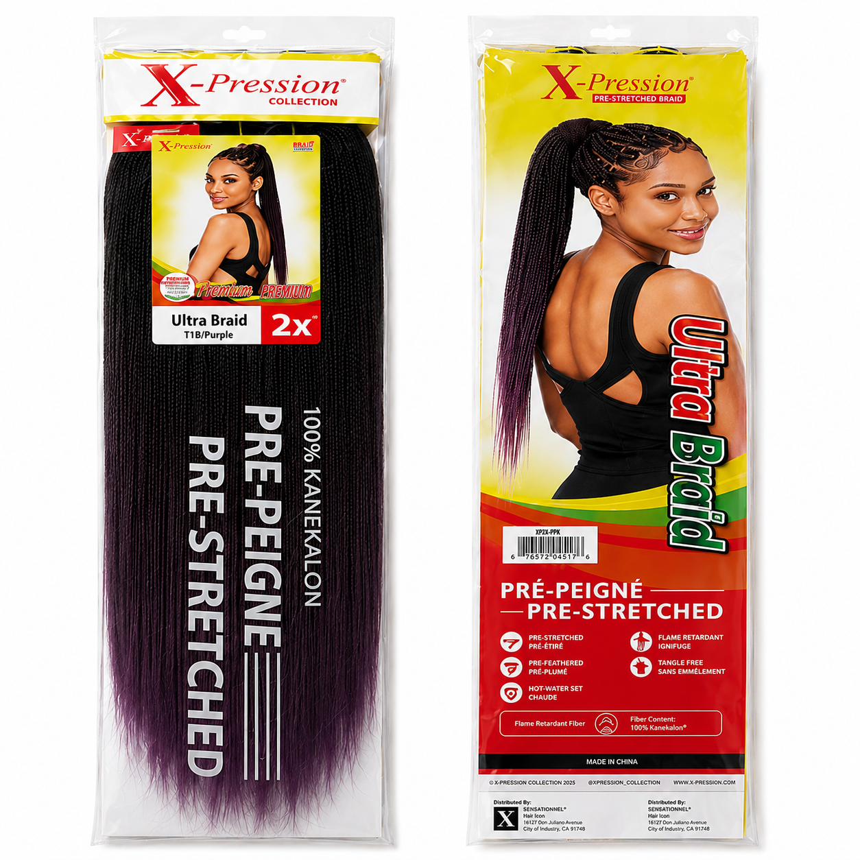 X-Pression Pre-Stretched Braiding Hair 2X Pack, 24"