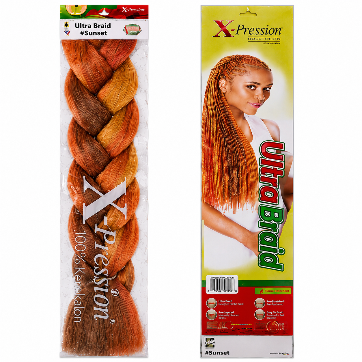 X-Pression Ultra Braids Non-Stretched Kanekalon Braiding Hair 82"