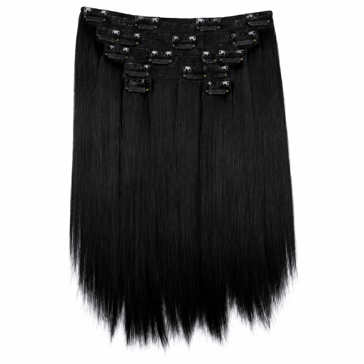 Kuknus Synthetic Straight Silk Press Clip-In Hair Extensions 24"