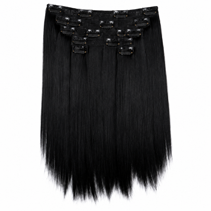 Kuknus Synthetic Straight Silk Press Clip-In Hair Extensions 24"