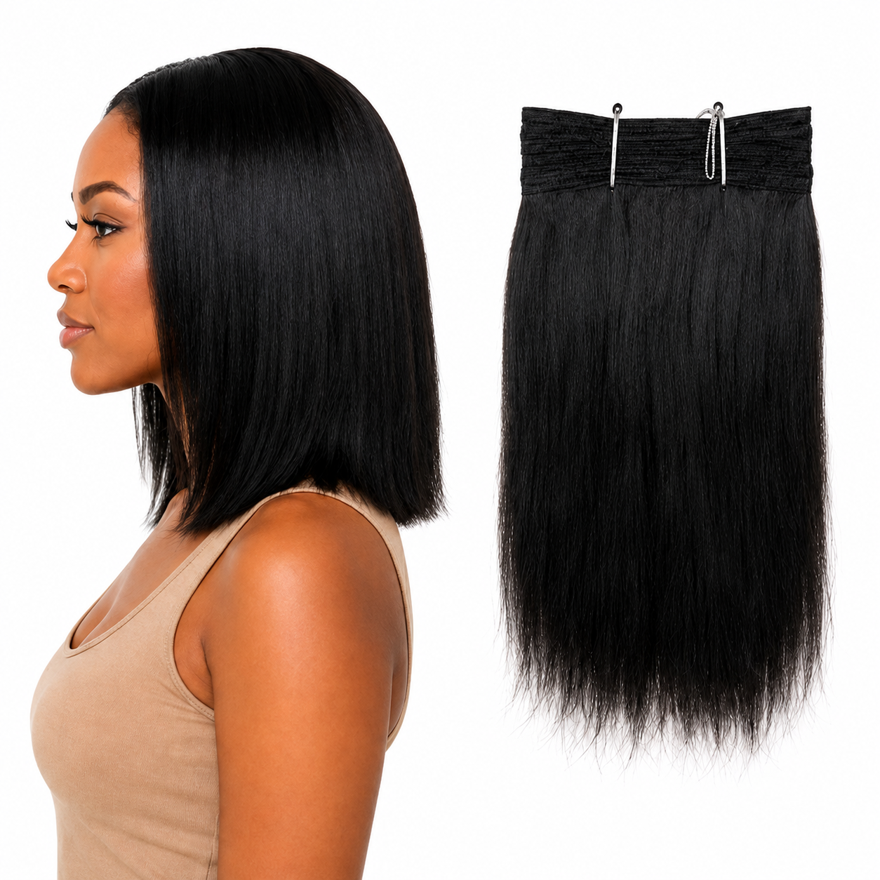 Ei Brazilian 100% Unprocessed Virgin Brazilian Human Hair Extension Straight Natural