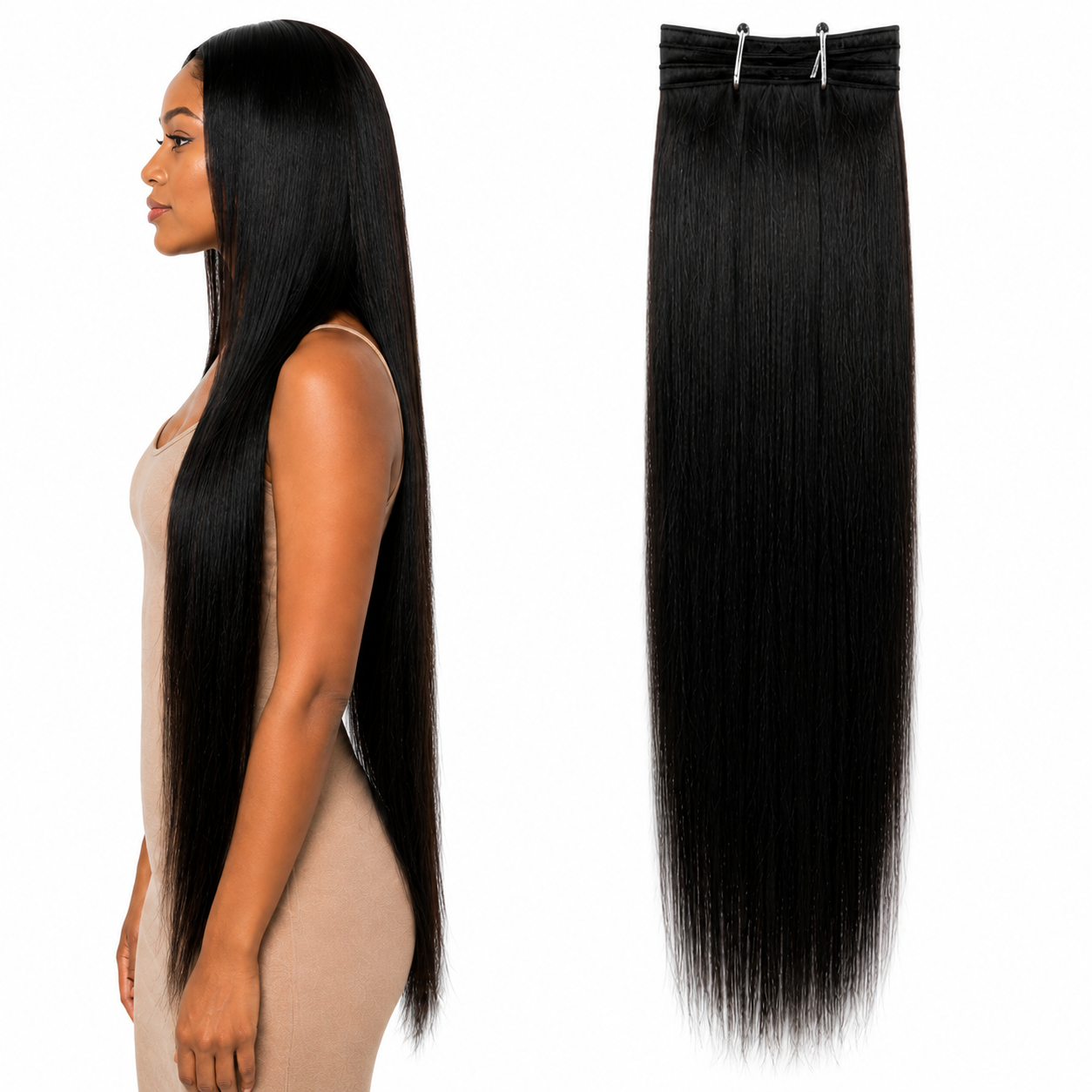 Ei Brazilian 100% Unprocessed Virgin Brazilian Human Hair Extension Straight Natural