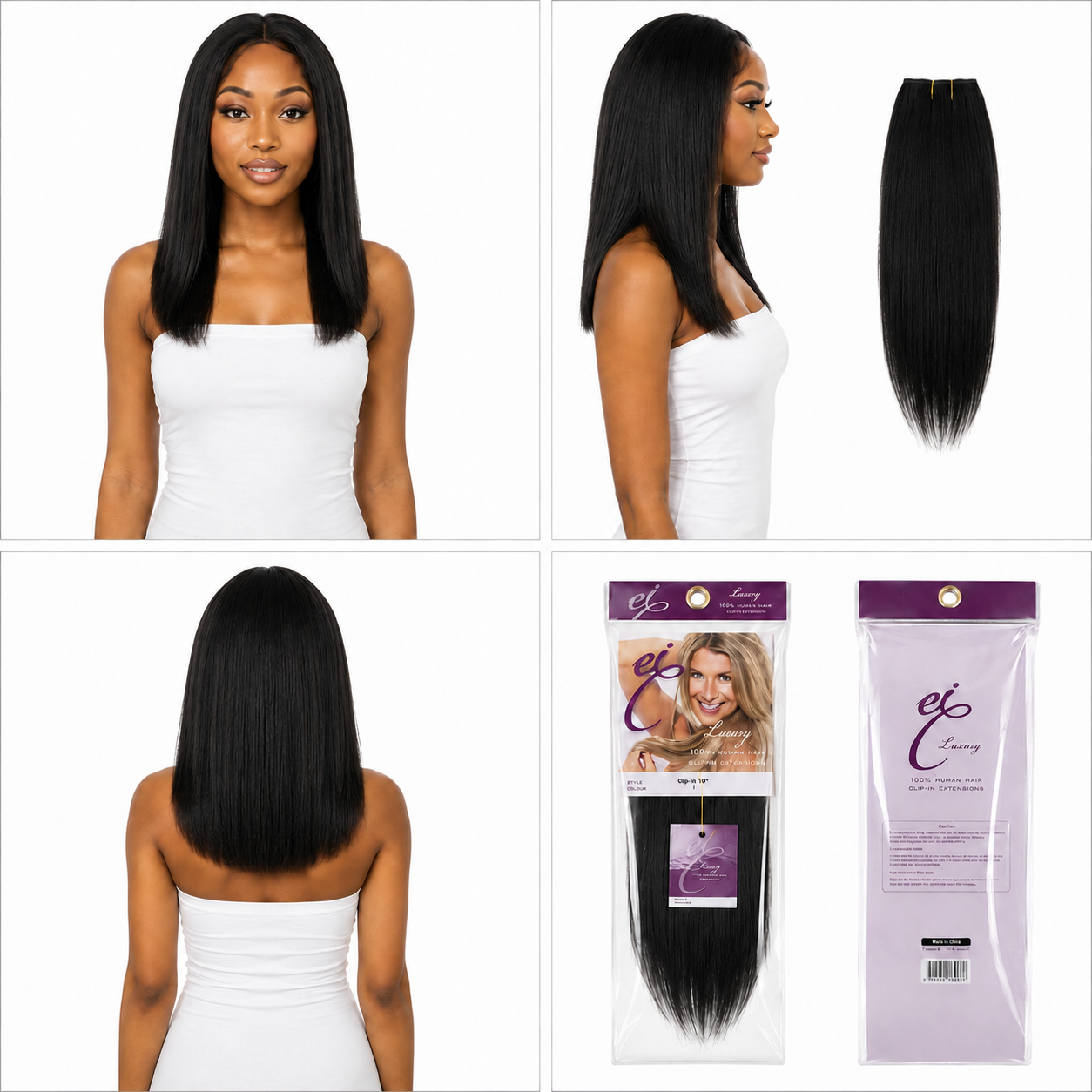 Ei Luxury 100% Unprocessed Virgin human hair Clip-in