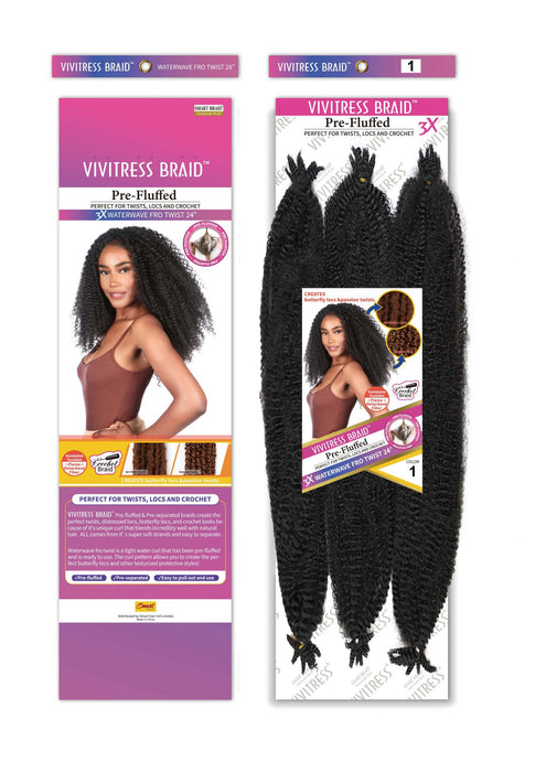 Vivitress Braid 3X Waterwave Fro Twist 30 inches